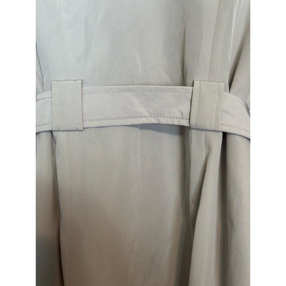 Braetan Gray Trench Coat Red Trim Belted Double Breasted Women’s Small - Picture 13 of 15